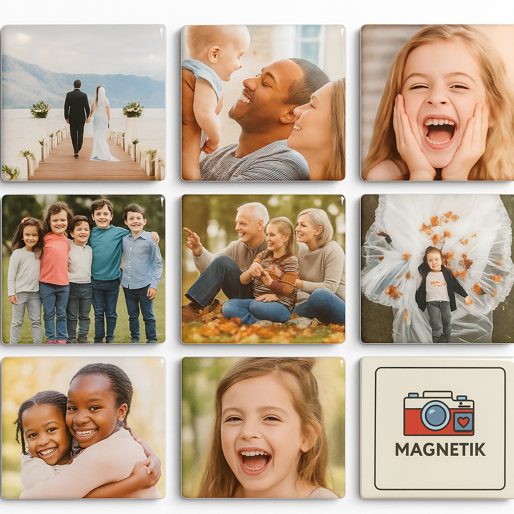 Lot de 9 aimants à images